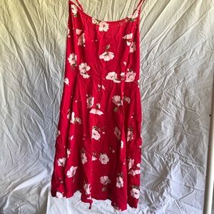 FOREVER21 lace up back floral dress